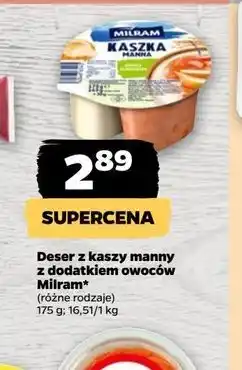Netto Deser z kaszy manny brzoskwinia Milram oferta