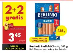 Biedronka Parówki Berlinki Classic 2+2 GRATIS oferta