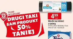 E.Leclerc Worki na śmieci z taśmą 60 l Wiodąca Marka Elembal oferta
