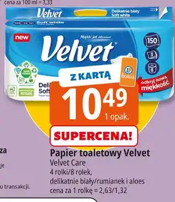 E.Leclerc Papier toaletowy delikatnie biały Velvet Eco Roll oferta