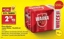 Biedronka Piwo Warka Jasne Pełne 12x550 ml oferta