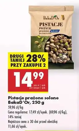 Biedronka Pistacje prażone solone BakaD’Or, 250 g oferta
