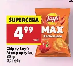 Biedronka Chipsy Lay’s Max papryka, 85 g oferta