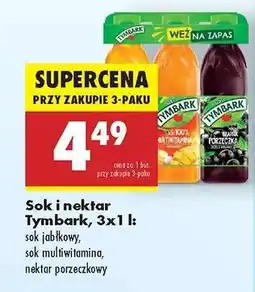 Biedronka Sok i nektar Tymbark, 3x1 l oferta