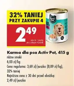 Biedronka Karma dla psa Activ Pet, 415 g oferta