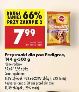 Biedronka Przysmaki dla psa Pedigree 144 g 500 g oferta