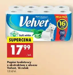 Biedronka Papier toaletowy z ekstraktem z aloesu Velvet, 16 rolek oferta
