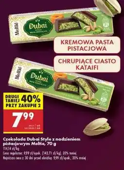 Biedronka Czekolada Dubai Style z nadzieniem pistacjowym Meltie, 70 g oferta