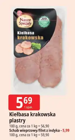E.Leclerc Kiełbasa krakowska plastry Nasze Specjały oferta