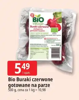 E.Leclerc Bio Buraki czerwone gotowane na parze Bio Village oferta