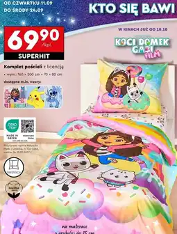 Biedronka Komplet pościeli dziecięcej 160 x 200 cm + 70 80 koci domek gabi oferta