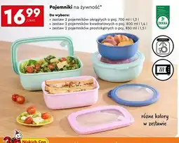 Biedronka Pojemnik na żywność 850 ml + 1.5 l Smukee Kitchen oferta