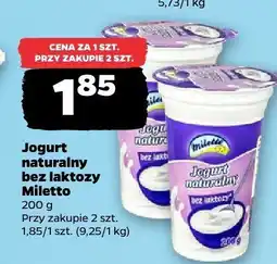 Netto Jogurt naturalny bez laktozy Miletto oferta