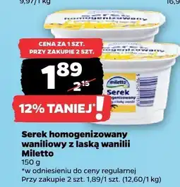 Netto Serek homogenizowany waniliowy z laską wanilii Miletto oferta