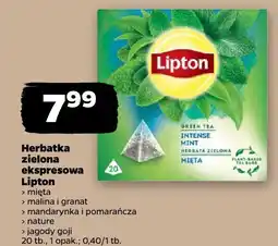 Netto Herbata zielona ekspresowa Lipton mięta/malina i granat/mandarynka i pomarańcza/nature/jagody goji oferta
