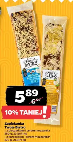 Netto Zapiekanka Twoje Bistro z pieczarkami i serem mozzarella/z kurczakiem i serem mozzarella oferta