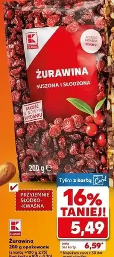Kaufland Żurawina suszona K-Classic oferta