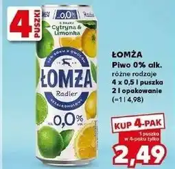 Kaufland Piwo Łomża Radler 0.0% Cytryna-Limonka oferta