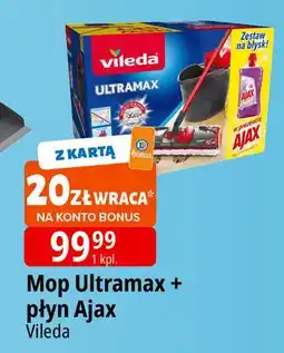 E.Leclerc Mop ultramax + wiadro z wyciskaczem 10 l płyn ajax 1 Vileda oferta