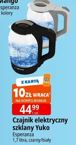 E.Leclerc Czajnik szklany yukon czarny Esperanza oferta