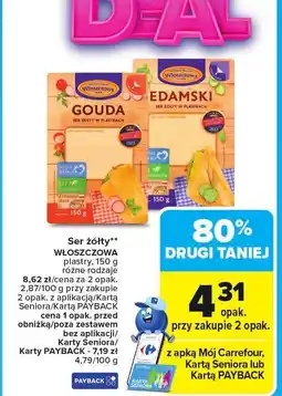 Carrefour Ser żółty Gouda/Edamski Włoszczowa oferta