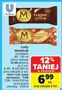 Carrefour Lody Magnum na patyku Unilever oferta