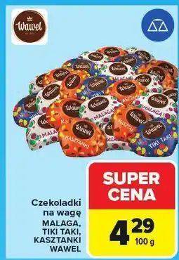 Carrefour Czekoladki Malaga/Tiki Taki/Kasztanki Wawel oferta