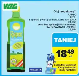 Carrefour Olej rzepakowy Rapso VOG oferta