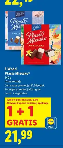Lidl Czekolada Ptasie Mleczko E.Wedel oferta
