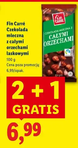 Lidl Czekolada mleczna z całymi orzechami laskowymi Fin Carré oferta