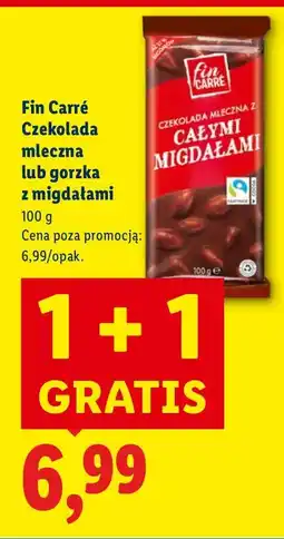 Lidl Czekolada mleczna z migdałami Fin Carré oferta