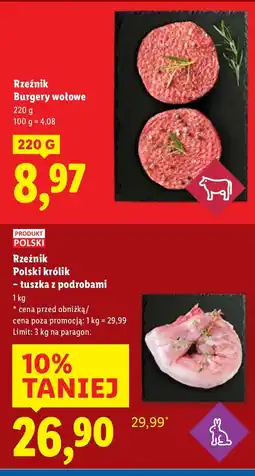 Lidl Mięso Rzeźnik Polski królik - tuszka z podrobami Lidl oferta