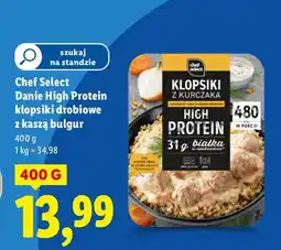 Lidl Danie gotowe Chef Select Danie High Protein klopsiki drobiowe z kaszą bulgur oferta
