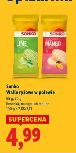 Lidl Wafle ryżowe w polewie limonka/mango/malina Sonko oferta