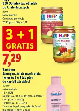 Lidl Obiadek Hipp BIO po 7. miesiącu życia oferta
