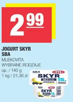 Spar Jogurt Skyr SBA Mlekovita wybrane rodzaje oferta