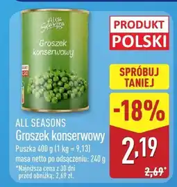 ALDI Groszek ALL SEASONS Groszek konserwowy oferta