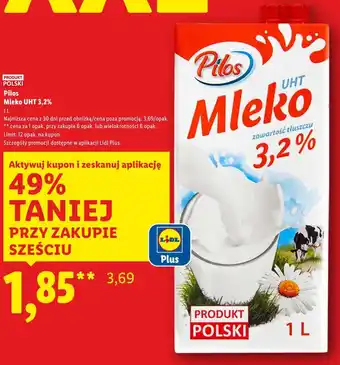 Lidl Mleko UHT Pilos 3.2% oferta