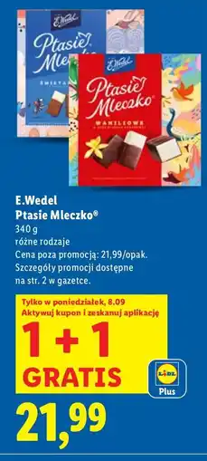 Lidl Czekolada Ptasie Mleczko różne rodzaje E.Wedel oferta
