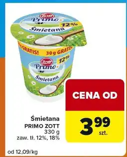 Carrefour Express Śmietana Primo 12%, 18% Zott oferta