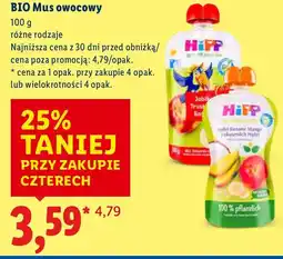 Lidl Mus owocowy Hipp BIO różne rodzaje oferta