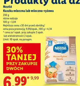 Lidl Kaszka mleczna Nestlé mleczno-ryżowa różne rodzaje oferta