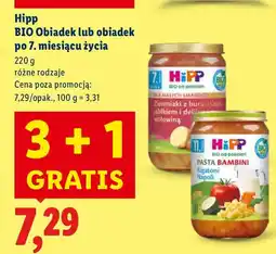 Lidl Obiadek Hipp BIO po 7. miesiącu życia różne rodzaje oferta