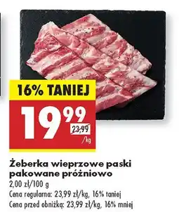 Biedronka Żeberka wieprzowe paski pakowane próżniowo Biedronka oferta