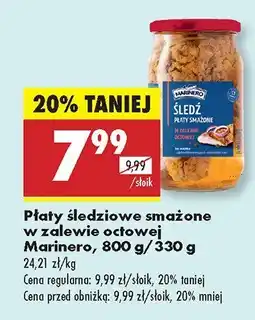 Biedronka Płaty śledziowe smażone w zalewie octowej Marinero oferta