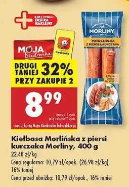 Biedronka Kiełbasa Morlińska z piersi kurczaka Morliny oferta