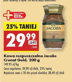 Biedronka Kawa rozpuszczalna Jacobs Cronat Gold oferta