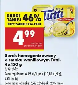 Biedronka Serek homogenizowany o smaku waniliowym Tutti oferta