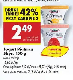 Biedronka Jogurt Piątnica Skyr różne rodzaje oferta