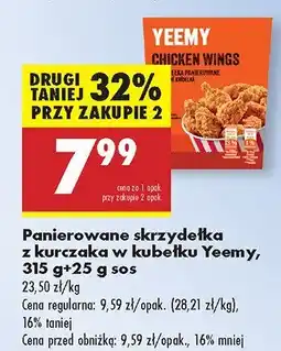 Biedronka Panierowane skrzydełka z kurczaka w kubełku Yeemy oferta